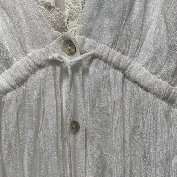 Mahina White Button Down Maxi Dress Size Small - Picture 3 of 6